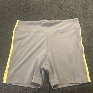 BNWT PINK By Victoria's Secret Size XXL Gray Bike Shorts with Yellow Accents